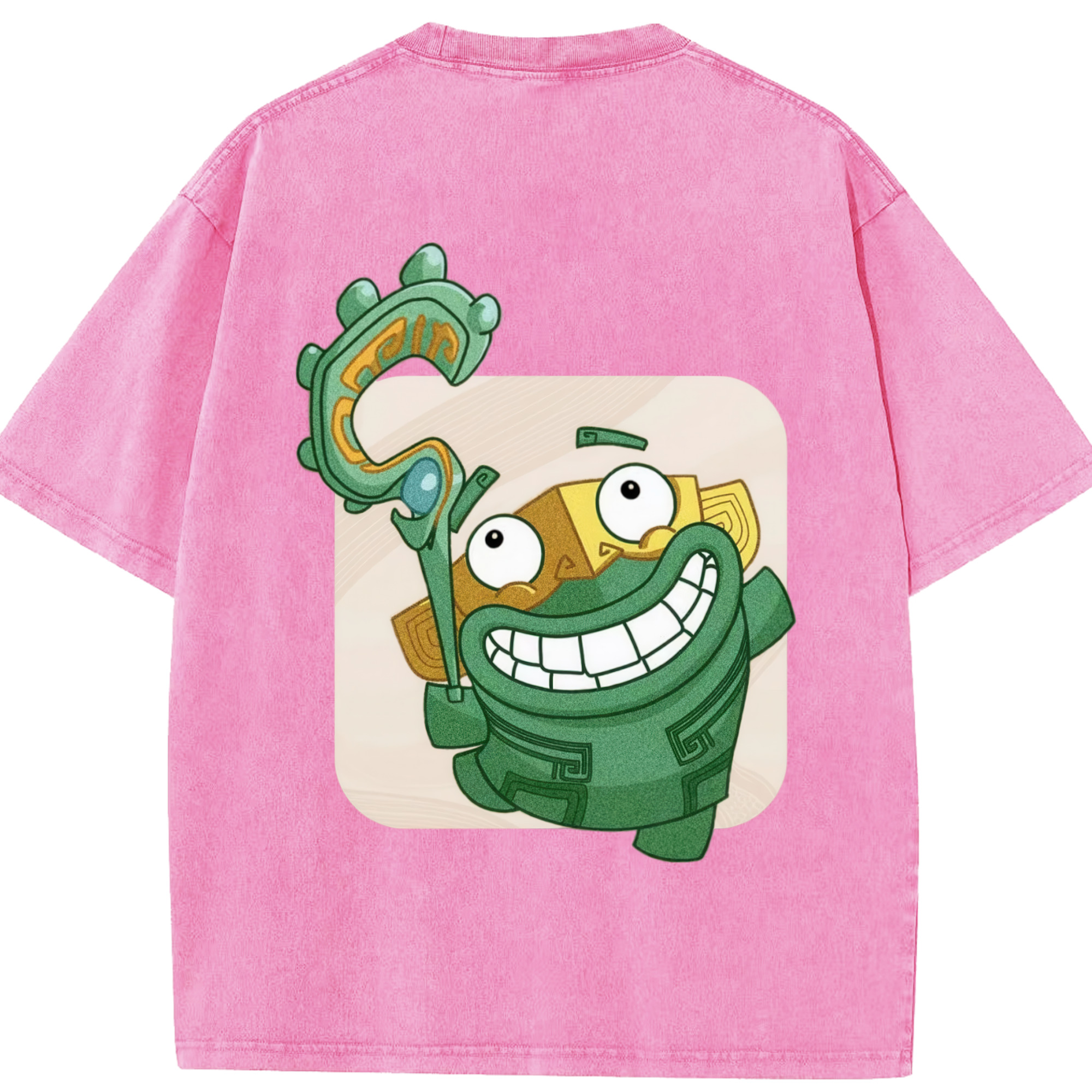 （画像用） Ne Zha 2 ナタ 魔童の大暴れ 綿100% ヴィンテージ風 半袖Tシャツ（背面プリント）
